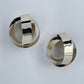 Geometric Design Metal Stud Earrings Gold Or Silver Finish