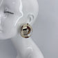 Geometric Design Metal Stud Earrings Gold Or Silver Finish