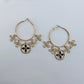 Hoop Earring With Flower Dangles