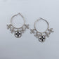 Hoop Earring With Flower Dangles