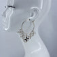 Hoop Earring With Flower Dangles