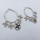 Hoop Earring With Flower Dangles