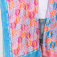Two Tones Trim Abstract Print Silky Feel Kimono Shawl