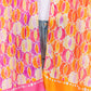Two Tones Trim Abstract Print Silky Feel Kimono Shawl