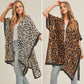 Beige or Brown Leopard Print Open Kimono