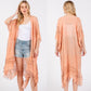 Solid Color Stitch Open Kimono Shawl