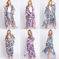 Aztec Print Open Front Long Open Kimono