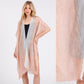 Striped Two Tone Cover up Open Kimono Shawl