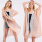 Striped Two Tone Cover up Open Kimono Shawl