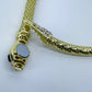 Gold Or Silver Finish Snake Design Magnetic Closure Necklace With Rhinestone