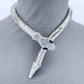 Gold Or Silver Finish Snake Design Magnetic Closure Necklace With Rhinestone