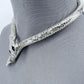 Gold Or Silver Finish Snake Design Magnetic Closure Necklace With Rhinestone