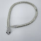 Gold Or Silver Finish Snake Design Magnetic Closure Necklace With Rhinestone