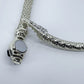 Gold Or Silver Finish Snake Design Magnetic Closure Necklace With Rhinestone