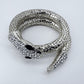 Wrap Around Snake Design Bracelet Gold Or Silver Finish With Rhinestone