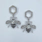 Drop Dangle Hexagon with Bee Earrings