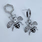Drop Dangle Hexagon with Bee Earrings