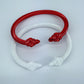 Set of 2 Red and White Cable Style Bracelet
