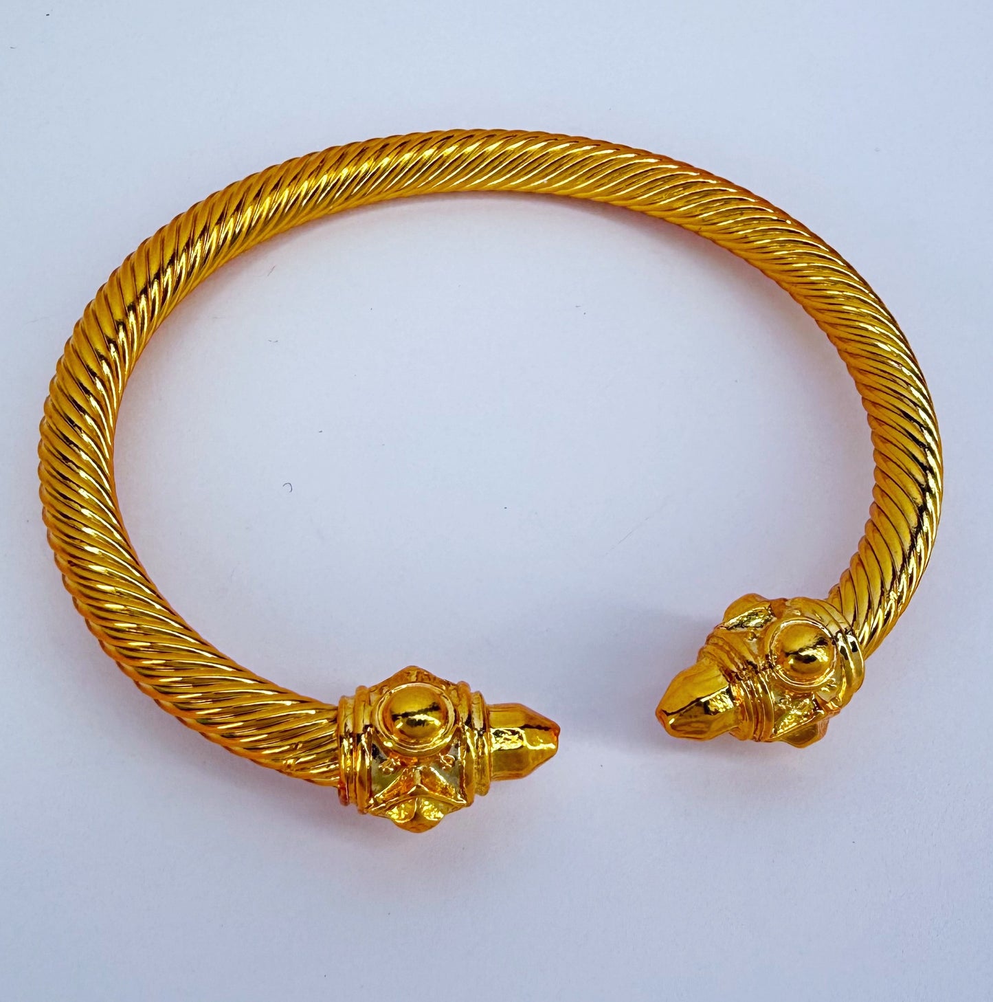 Set of 2 Blue and Gold Cable Style Bracelet