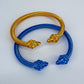 Set of 2 Blue and Gold Cable Style Bracelet