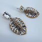 Gold or Silver Finish Leaf Design Post Back Drop Dangle Earrings