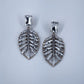 Gold or Silver Finish Leaf Design Post Back Drop Dangle Earrings