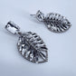 Gold or Silver Finish Leaf Design Post Back Drop Dangle Earrings