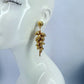 Gold Finish Grape Design Post Back Drop Dangle Earrings