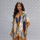 Gold and Blue Cover up Kimono