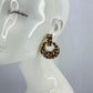 Gold Nugget Style Metal Door Knob Design Earrings With Epoxy
