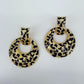 Gold Nugget Style Metal Door Knob Design Earrings With Epoxy