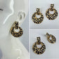 Gold Nugget Style Metal Door Knob Design Earrings With Epoxy