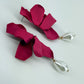 Metal Folded Flower Post Back Earrings With Pearl Dangle
