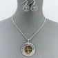 Silver Finish Chain Tree of Life Necklace Set with Message Two Tone Pendant