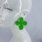 Metal Petals Flower with Rhinestone Post Back Earrings