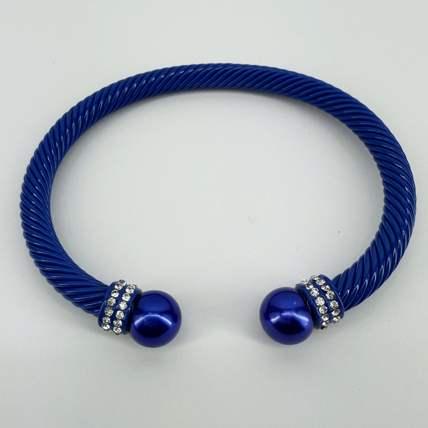 Designer Inspired Cable Bracelet With Rhinestones