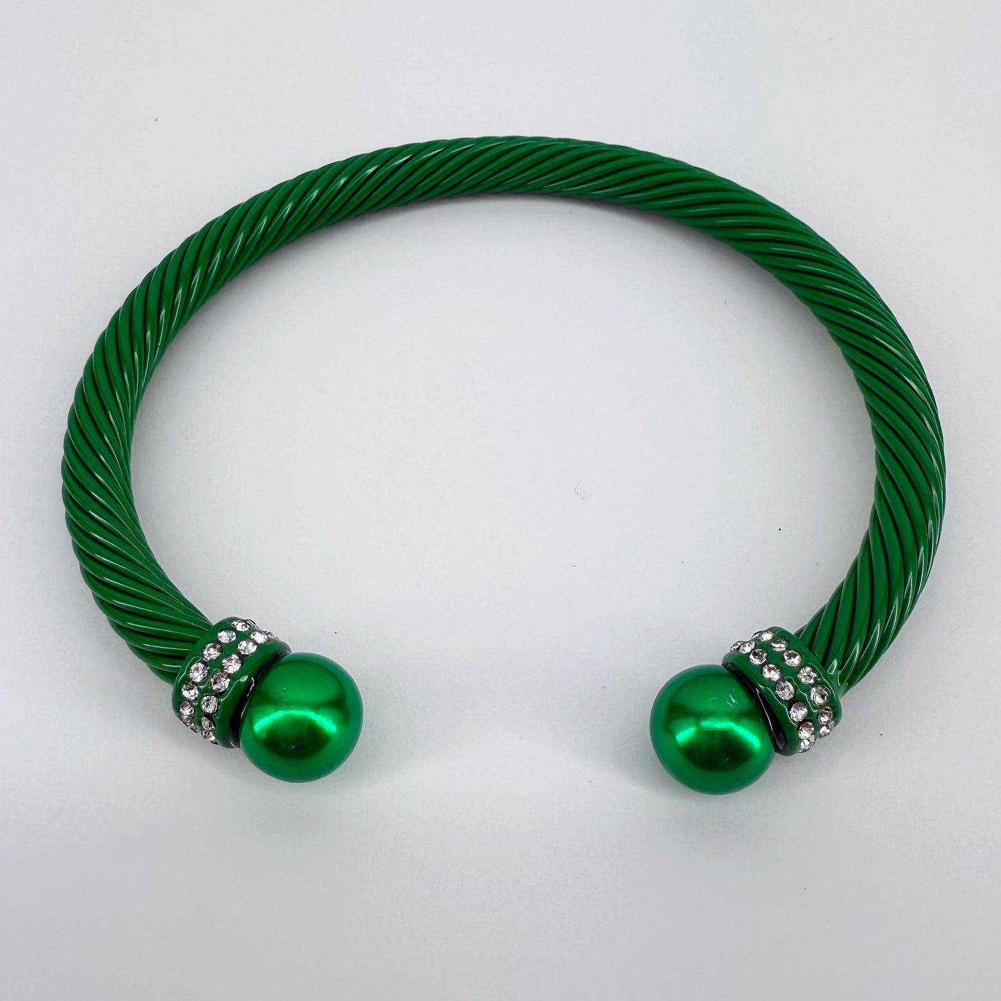 Designer Inspired Cable Bracelet With Rhinestones