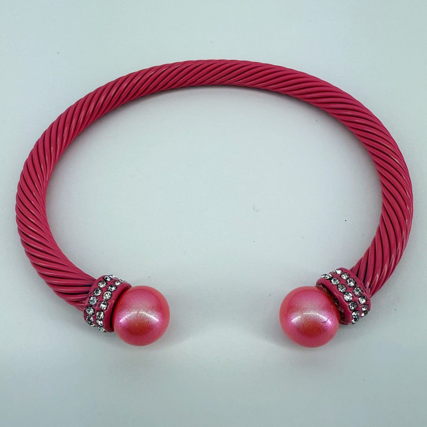 Designer Inspired Cable Bracelet With Rhinestones
