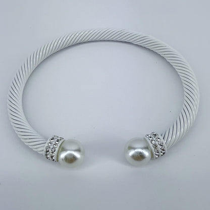 Designer Inspired Cable Bracelet With Rhinestones