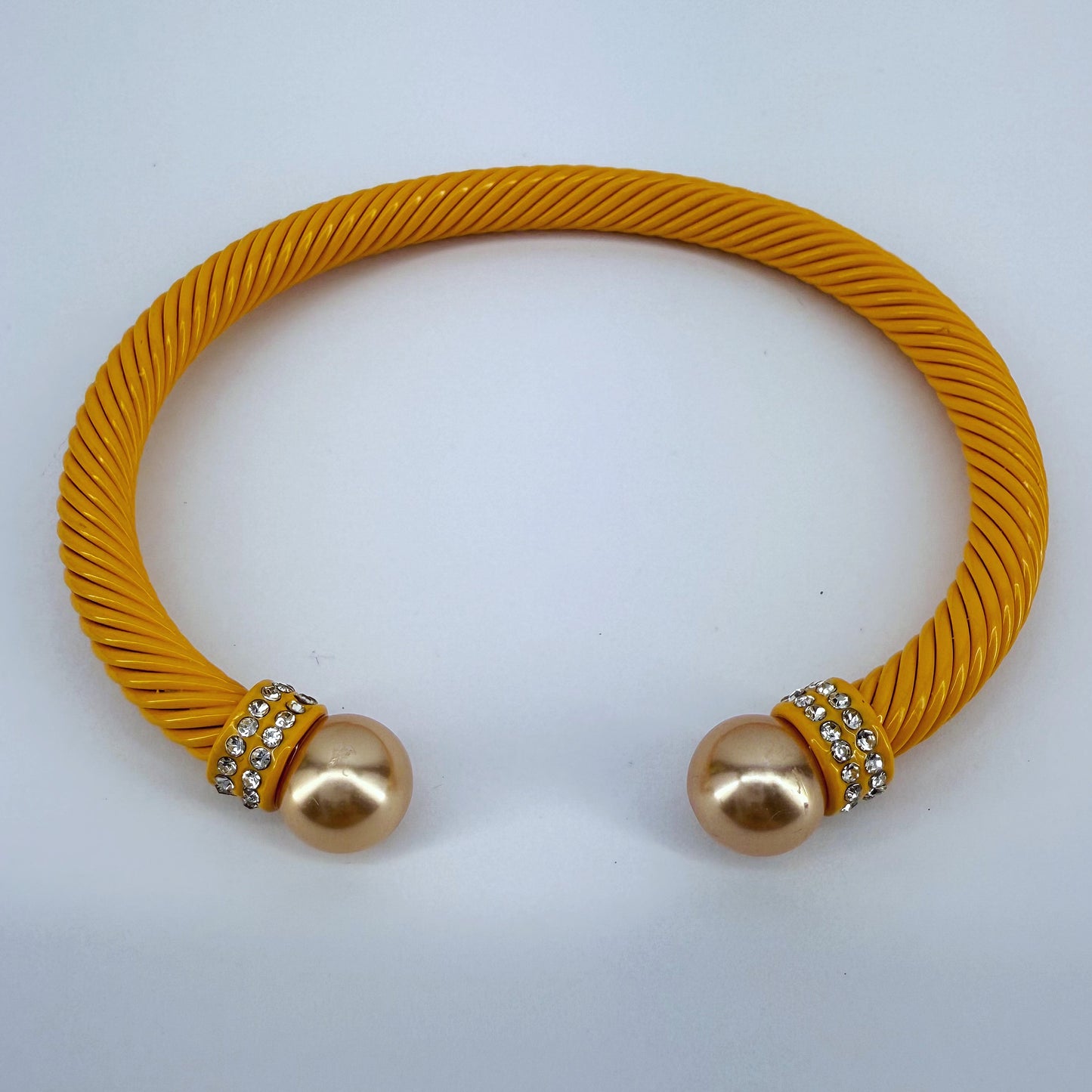 Designer Inspired Cable Bracelet With Rhinestones