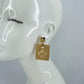 Square Post Back Gold Earrings With Square Dangle And Lion Head