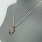 Silver Finish Chain with Two Tone Heart Shape Glass Stone Filigree Pendant
