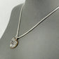 Silver Finish Chain with Two Tone Heart Shape Glass Stone Filigree Pendant