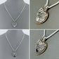Silver Finish Chain with Two Tone Heart Shape Glass Stone Filigree Pendant