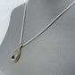 Silver Finish Chain with 2 Tone Teardrop Shape Glass Stone Filigree Pendant