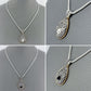 Silver Finish Chain with 2 Tone Teardrop Shape Glass Stone Filigree Pendant