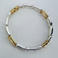 Thin Stretchable Two Tone Link Bracelet