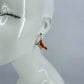 Gold finish Clear Epoxy Red Cardinal Bird Earrings
