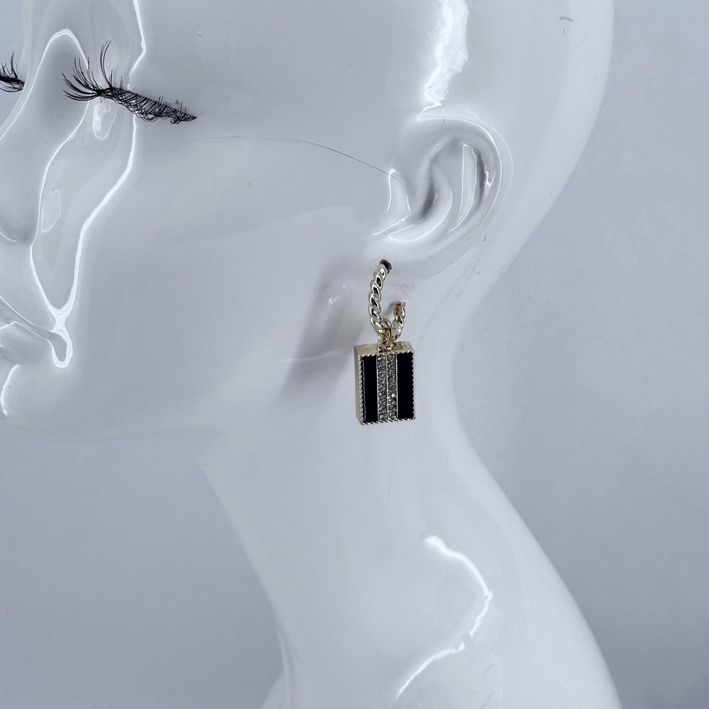 Gold or Silver Finish Designer inspired Square Drop Dangle Earrings