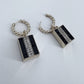 Gold or Silver Finish Designer inspired Square Drop Dangle Earrings